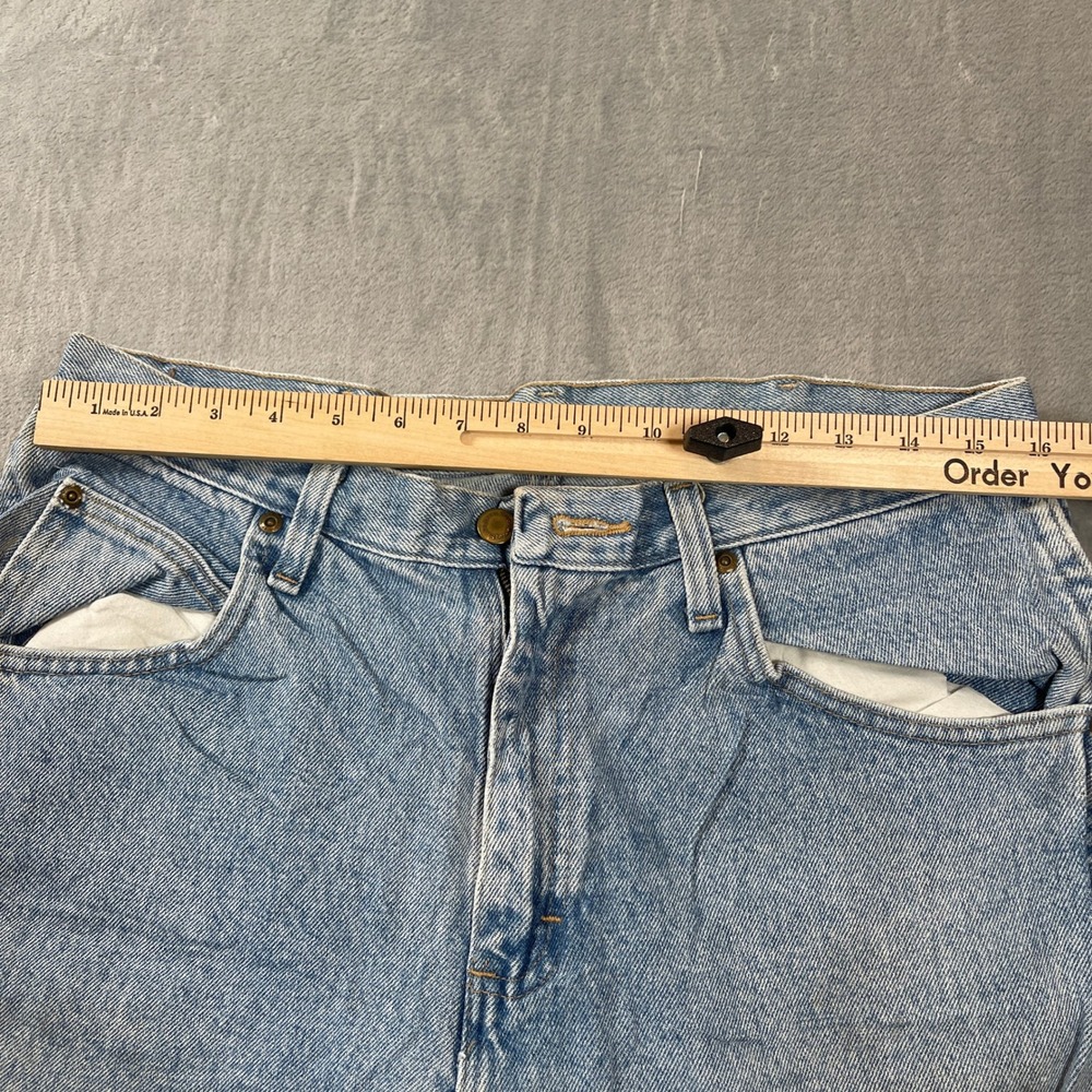 Wrangler Regular Fit Jeans Mens 34x30 Light Wash Blue Straight Leg 96501SL Denim - Picture 6 of 8
